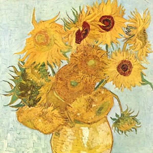 Sunflowers - Counted Cross Stitch Classic Painting Pattern / Vincent Van Gogh / Flower Embroidery / Floral Design Art / Famous Artwork / PDF
