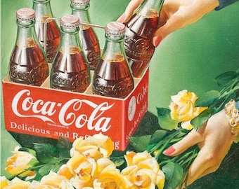 Coca-Cola Vintage Retro - Counted Cross Stitch Classic Painting Pattern / Retro Needlepoint / Vintage Cross Stitch / Coke Art / Modern