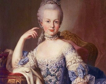 Portrait of Marie Antoinette Painting from 1767 - Counted Cross Stitch Classic Painting Pattern / Martin van Meytens / Famous Artwork / PDF