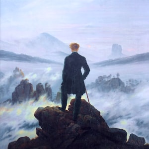 The Wanderer Above the Sea of Fog - Counted Cross Stitch Classic Painting Pattern / Caspar David Friedrich / Famous Artwork / Nature / PDF