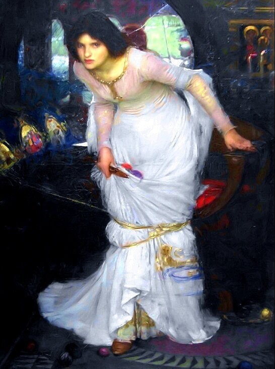 lady of shalott dress John william waterhouse painting
