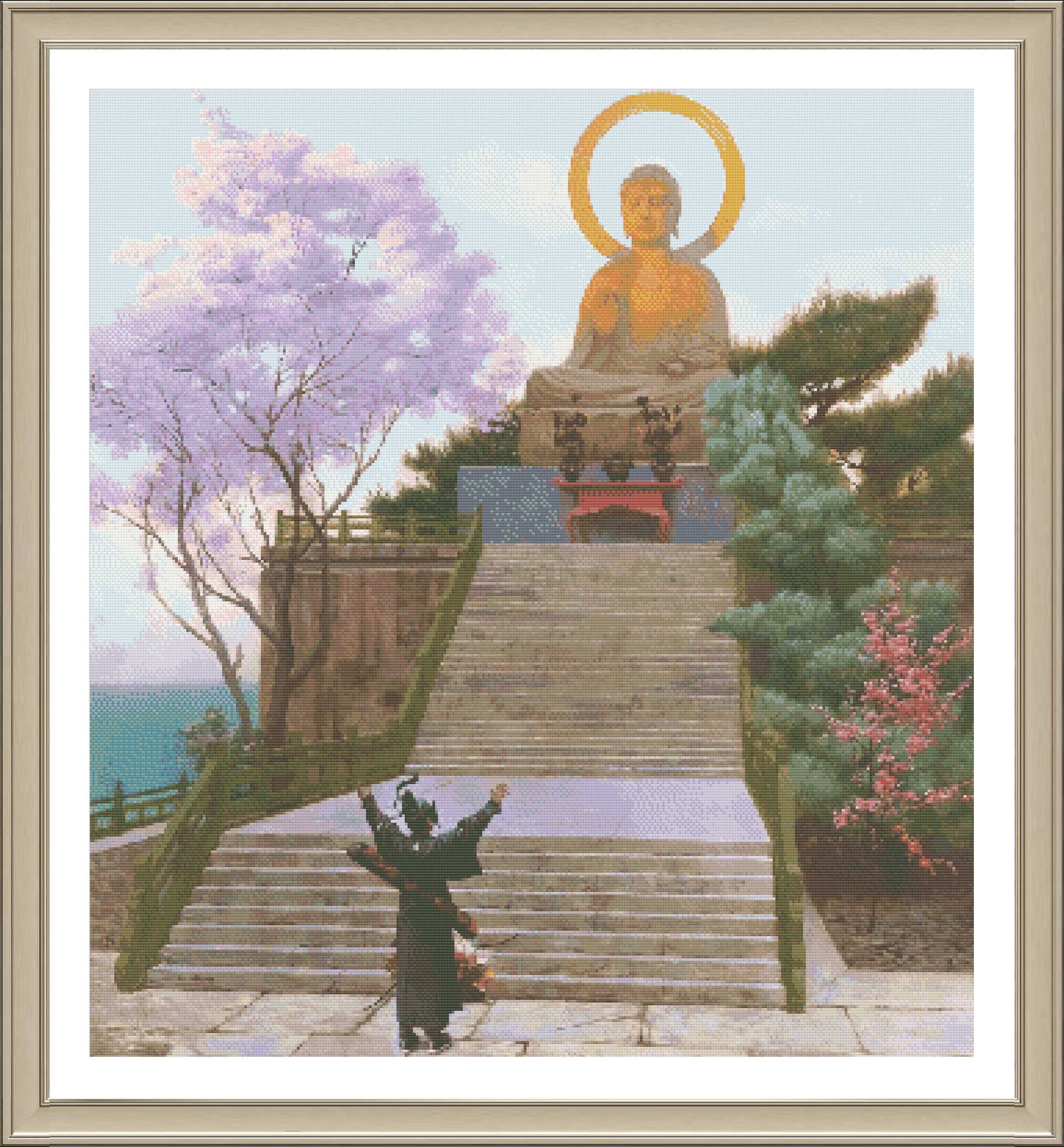 日本の風景 - クロスステッチのクラシックな絵画パターン / ジャン