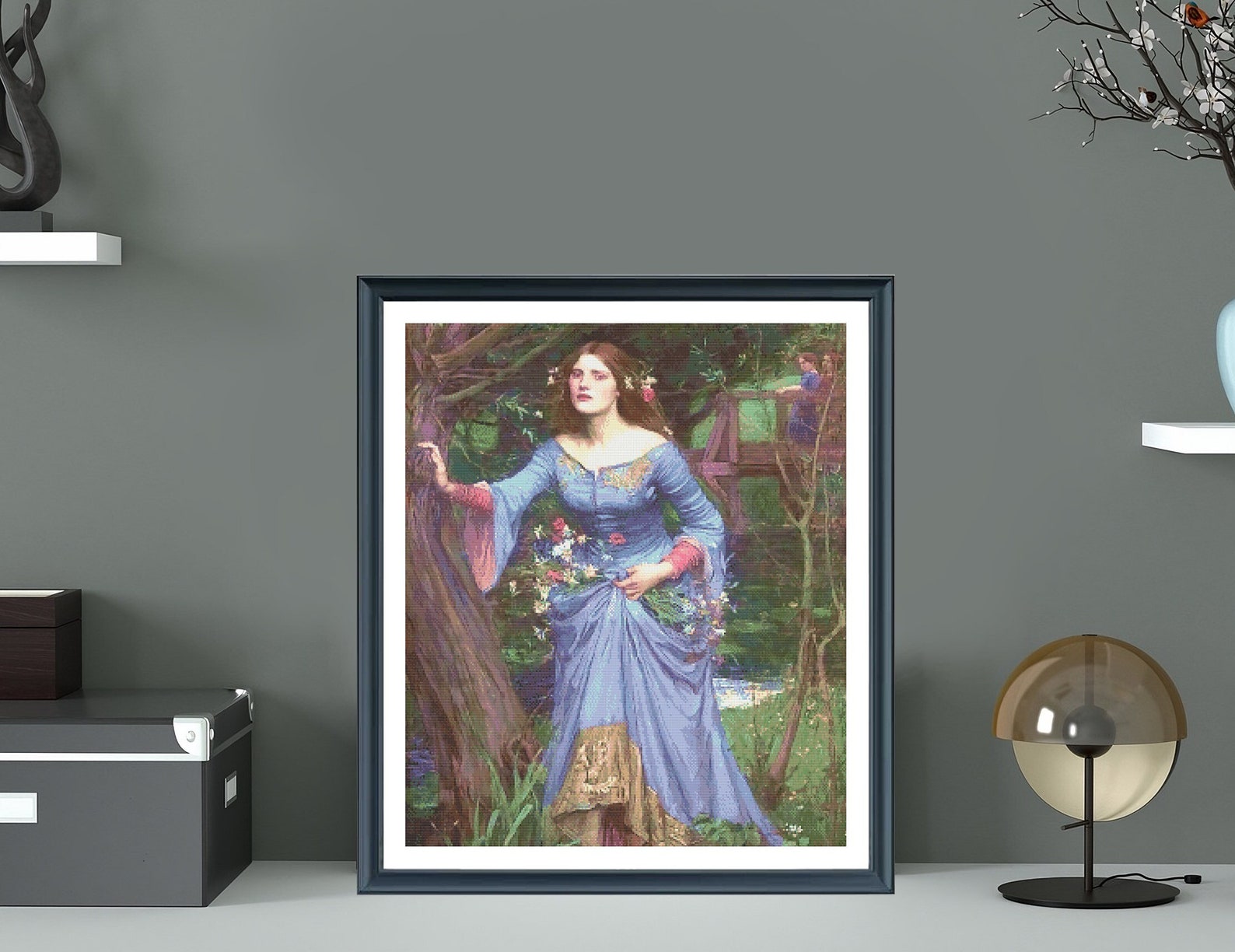 Ophelia Woods Cross Stitch Pattern - John William Waterhouse Design