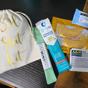 Personalized Hangover Kit Pouch | Survival Kit Bags | Bachelorette Party | Bridesmaid Gift | Party Favor | Bachelor Party