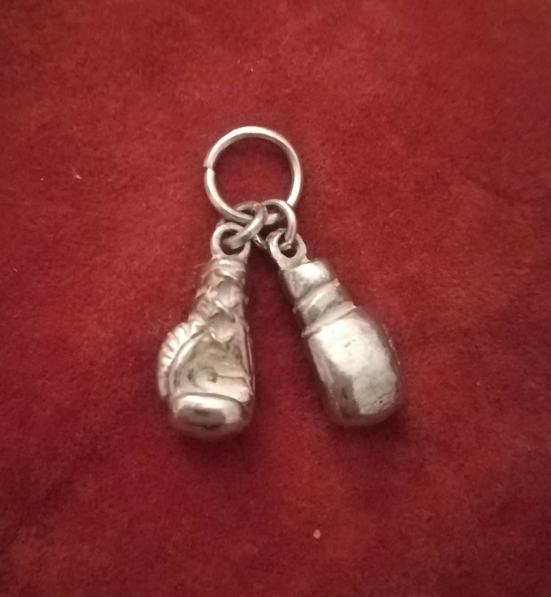 Silver Boxing Gloves Pendant Etsy