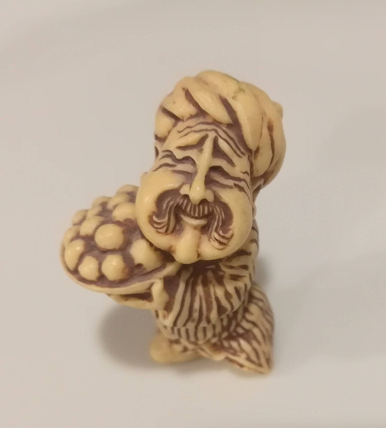 Vintage Japanese Netsuke Resin Figurines Carved Seven Etsy