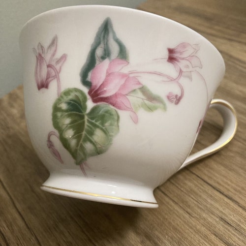 Vintage Noritake Bone Porcelain Full Set of Teacups, shops Saucers, Dessert Plates, Floral Pink with Gold Trim