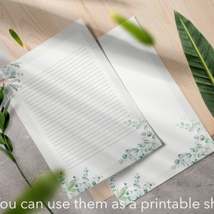 Benutzerdefiniertes botanisches Briefpapier-Druckset zum Schreiben von Briefen, A4