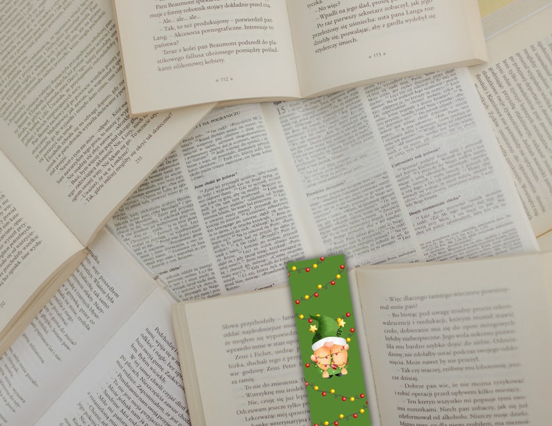 Printable Christmas Bookmarks Gifts for Book Lovers Gnome Etsy