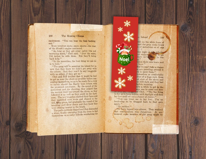 Printable Christmas Bookmarks Gifts for Book Lovers Gnome Etsy