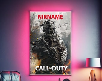 Personalized Gaming Room Decor - Custom Call of Duty Poster in Hand-Drawn Style - Stylish Digital Gaming Art