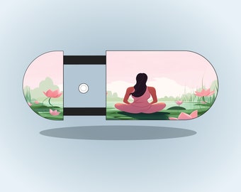Yoga Zen Illustration Art Webcam Cover - Find Peace and Privacy in Every Click, inspire your self, university MacBook Air, pro, gift idea