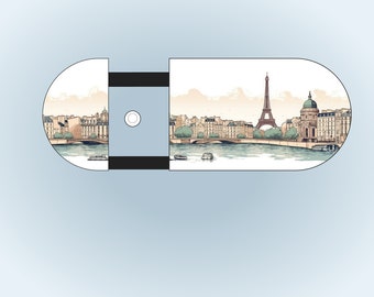 Cubierta de cámara web con ilustración de la Torre Eiffel de París: agregue un toque de elegancia parisina a su computadora portátil, notre dame, regalo de viaje notable