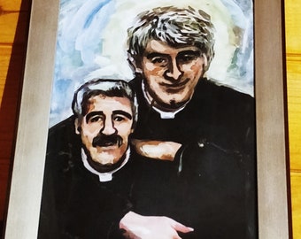 Framed Glossy Art Print --- Father Stone and Father Ted