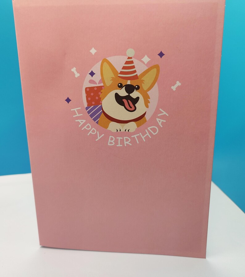 Happy Birthday 3D Pop up Party Corgi Dog Greeting Card. (ideal for Dog ...