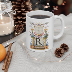 Letter R - Ceramic Mug 11oz, Coffee Mugs, Symbolic Mug, Kitchen, Dining, Drink, Barware, Drinkware, gift idea, Mugs, C handle, perfect gift