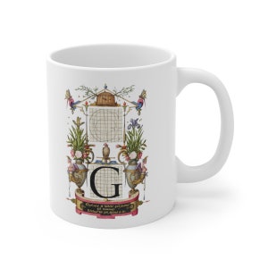 Letter G - Ceramic Mug 11oz, Coffee Mugs, Symbolic Mug, Kitchen, Dining, Drink, Barware, Drinkware, gift idea, Mugs, C handle, perfect gift