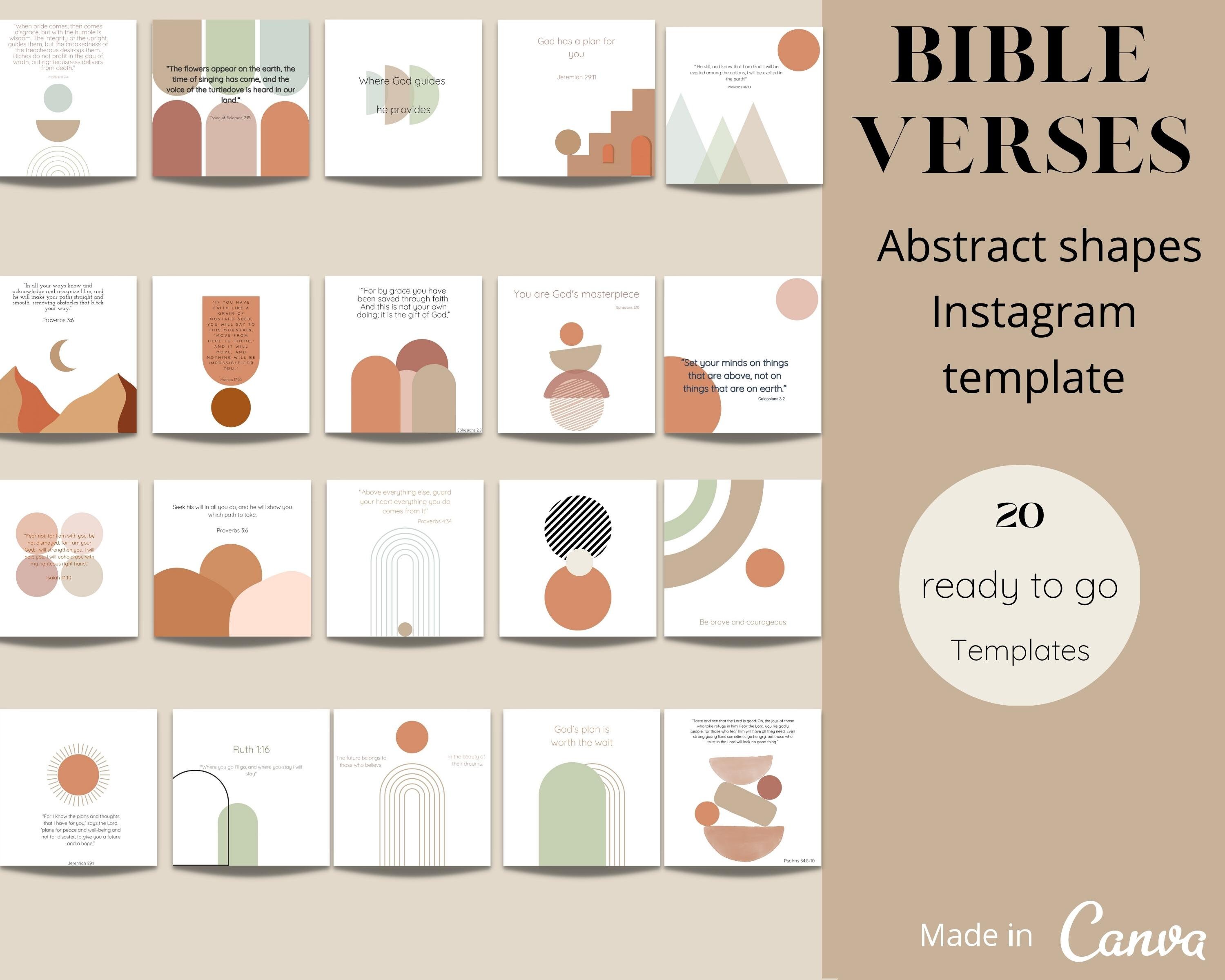 Bible Verses for Instagram Templates, Biblical Quotes, Abstract Shapes ...