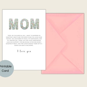 Muttertagskarte, Karte für Mama, Blumenkarte für Mama, sentimentale Karte, Geburtstagskarte, schöne Grußkarte für sie, Mamakarte, Tantekarte