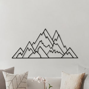 Line Mountain Metal Wall Art, Hill Metal Decor, Mountain Wall Decor, Nature Mountain Metal Decor, Large Minimal Mountain Metal Wall Art