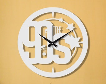 The 90s Fashion Number Clock, Special Design, Modern Wall Clock, Oversized Wall Clock, Unique Wall Clocks, Extra Large Metal Wall Clock