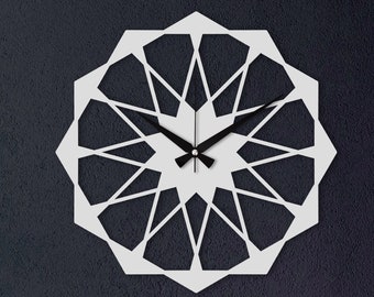 Star Metal Wall Clock, Modern Geometric Design, Silent Clock