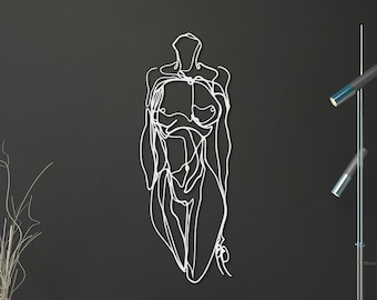 Abstract Woman Body Metal Wall Art, Modern Line Decor