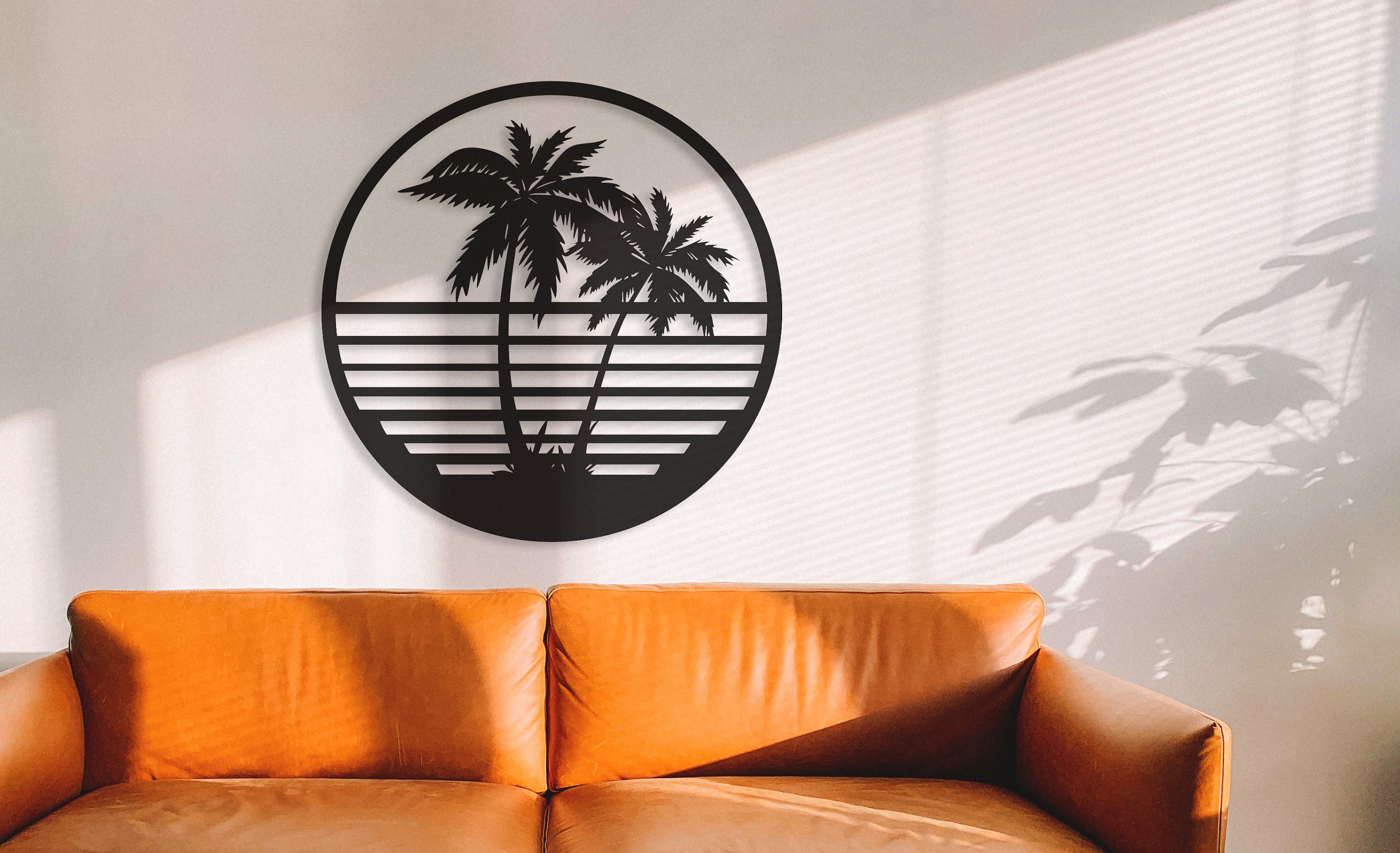 Palm Tree Tropical Metal Wall Art Decorative Laser Cut Metal Etsy