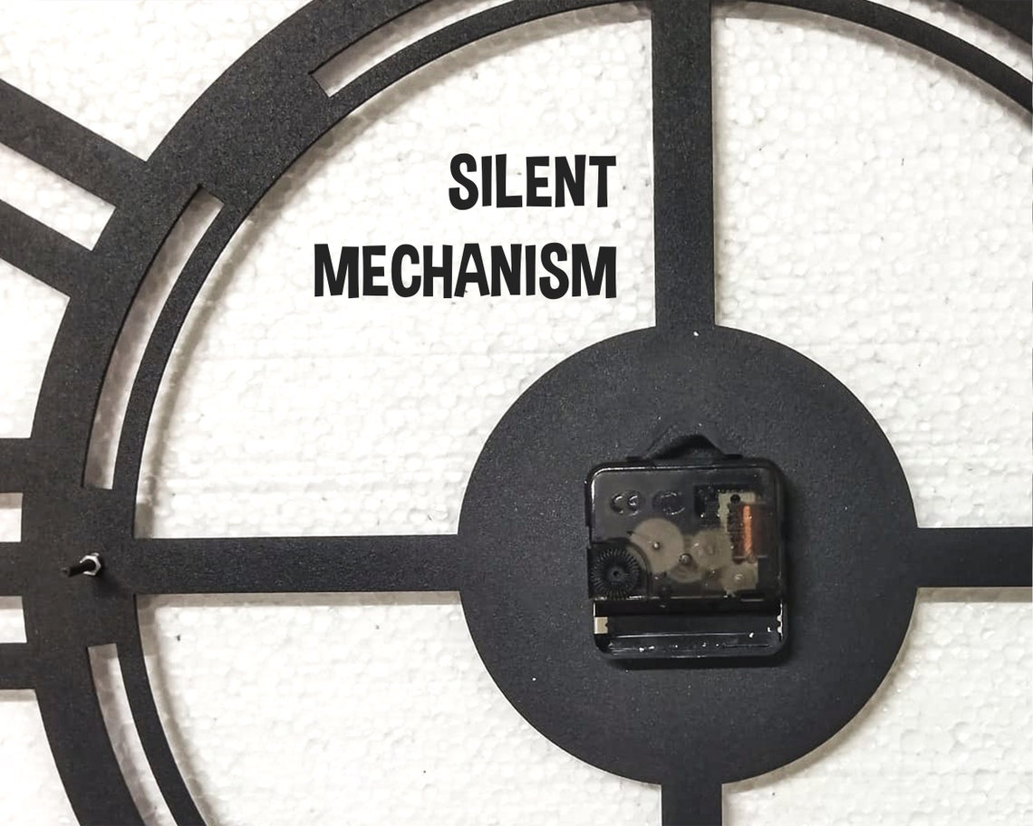 Metal Wall Clock, Modern Silent Metal Wall Clock, Black Wall Clock