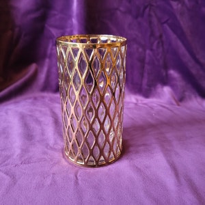 Imperial Sekai Ichi highball glass - mid century modern - 22k gold