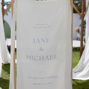 Personalized Wedding Welcome Banner, Custom Wedding Entrance Sign, Minimalist Ceremony Decor, Elegant Reception Decoration