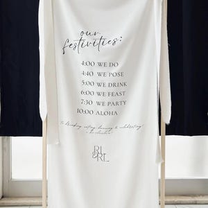 Wedding timeline sign printable, elegant order of events banner, personalized wedding schedule backdrop, modern reception decor sign