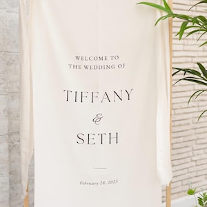 Modernes Hochzeit Willkommensschild, Stoffschild, Hochzeit Stoff Willkommensschild, Boho Hochzeit, Hochzeit Willkommensschilder, kundenspezifische Leinen Hochzeitsschilder