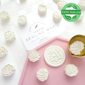 Perle di ceralacca naturale color crema bianco / dure, fragili, lucide / ecologiche e tradizionali