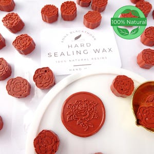 Perline di ceralacca naturale rosso mattone / dure, fragili, lucide / ecologiche e tradizionali