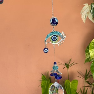 Evil Eye Protective Suncatcher (Turquoise & Green)
