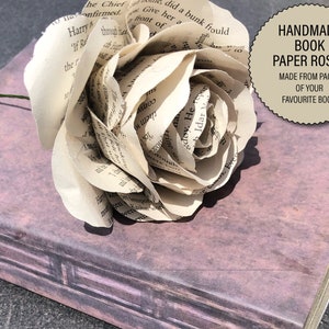Page du livre fleur en papier rose - fleurs en papier faites main - anniversaire de mariage livre fleurs en papier, cadeau de nouveauté pour maman papa, fils, fille 085