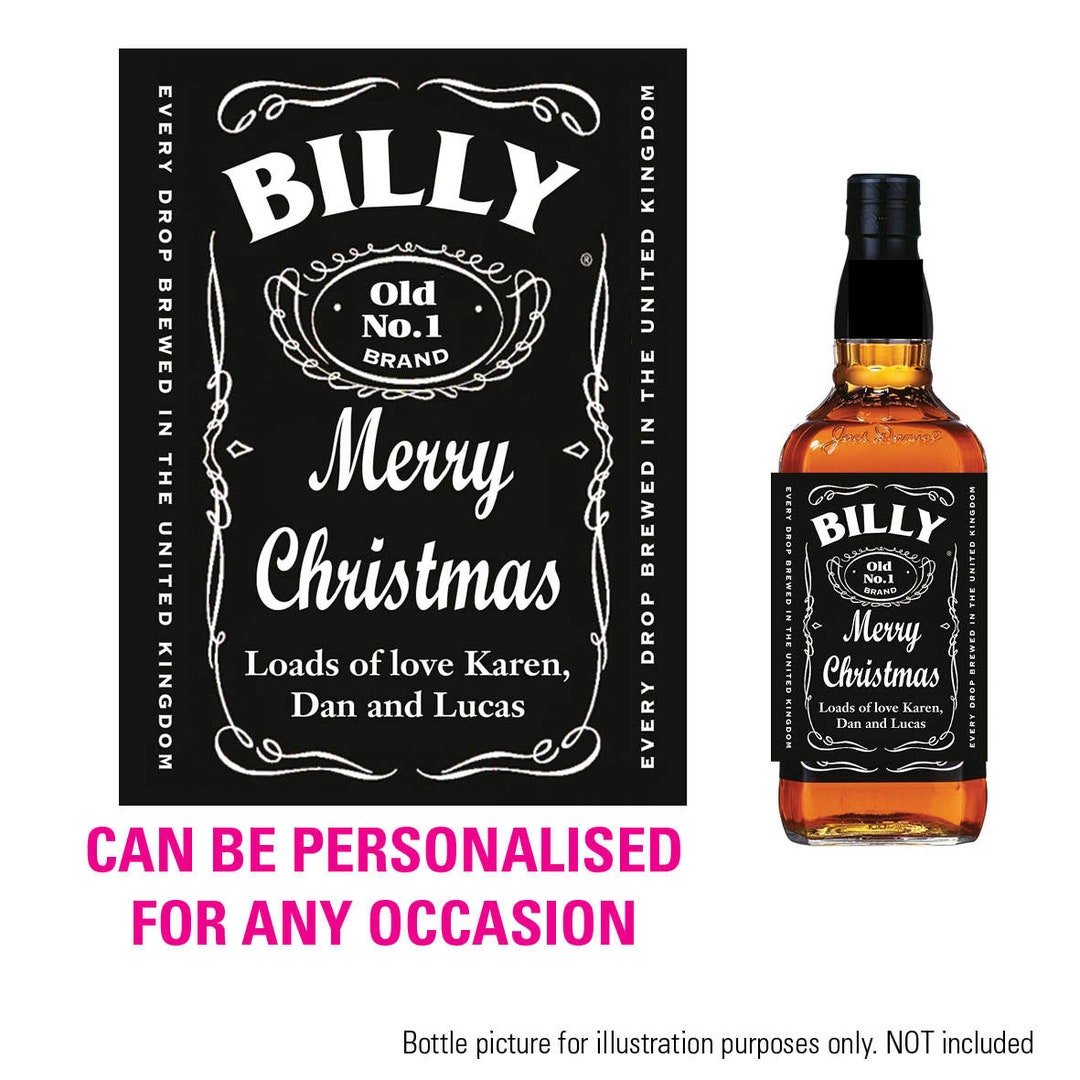 Personalised Jack Daniels Inspired Bottle Label Sticker Etsy UK