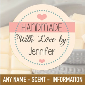 Personalisierte Small Business Aufkleber Handmade with Love von Aufkleber Aufkleber Verpackungsetiketten Handmade oder Homemade von Stickers Gloss oder Matt 941