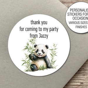 Adesivos personalizados de panda fofos para bebês, etiquetas personalizadas para festa de aniversário, chá de bebê, cone doce, saco de festa, etiqueta de presente, selos de lembrancinhas 798