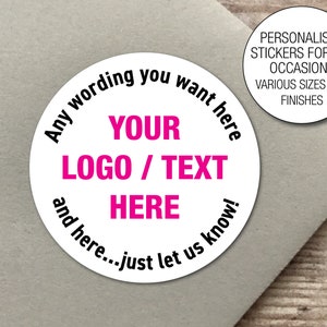 Adesivi personalizzati con LOGO aziendale, ottimi per il tuo marchio, aggiungi il tuo logo o solo testo, possono essere una confezione di immagini Etichette 252