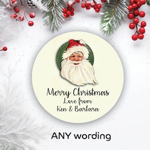 48 x gepersonaliseerde kerstman stickers kerstman cadeauverpakkingslabels 1334