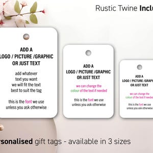 Etichette regalo personalizzate stampate, etichette sospese per qualsiasi occasione, compleanno, funerale, attività commerciale, matrimonio, baby shower, candele, regalo, ringraziamento GLOSS 245