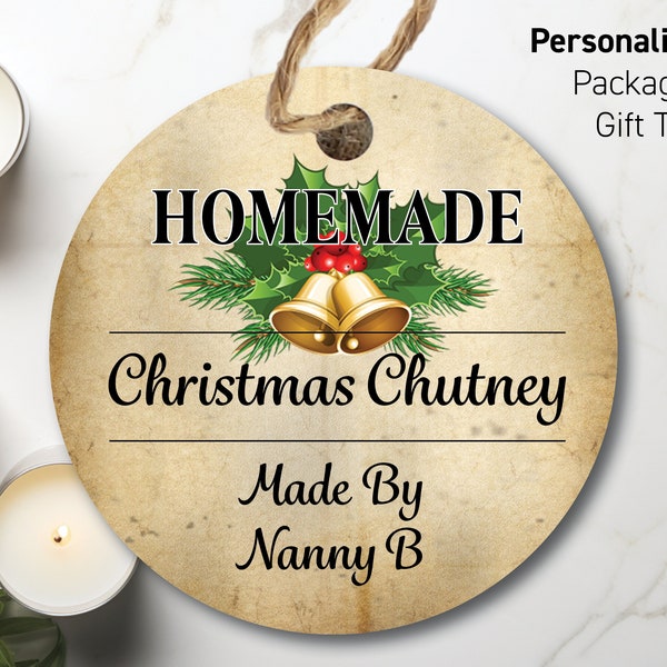 Personalised Homemade Christmas Chutney Custom Small Business Supplies Packaging Tags Jam Preserve Chutney Favour Gift Tag 95