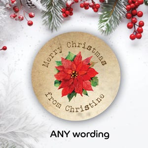 48 x gepersonaliseerde kerstster stickers kerstcadeau cadeauverpakkingslabels 1338