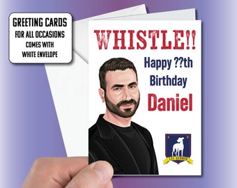 Roy Whistle Personalised Birthday Card, Whistle Greeting card from Great for Dad Son Mum Friend, any name  -257