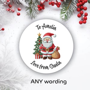 48 x gepersonaliseerde stickers kerstman kerstman cadeauverpakkingslabels 1336