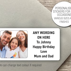 Étiquettes d'image personnalisées pour photo, autocollants personnalisés, invitation à une fête d'anniversaire pour enfants, sac de fête, sceaux 02