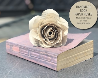 Handmade Book Page Paper Rose – Literary Home Decor