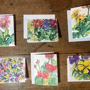 Cartes de correspondance florales à l'aquarelle Margo Russell. Trousse de papeterie,